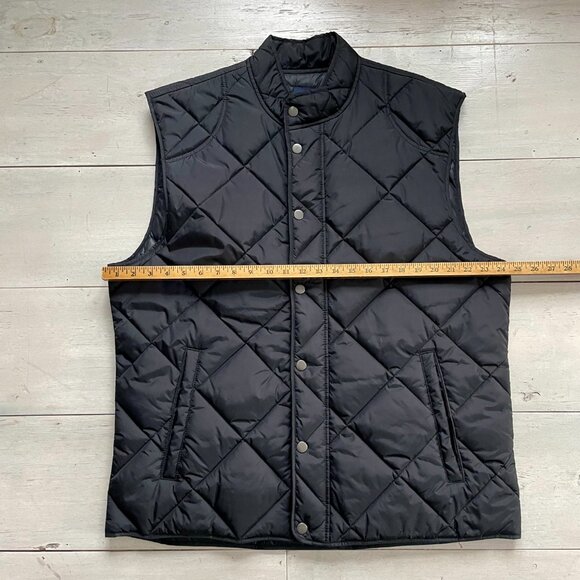 Gap Men's Black Quilted Snap & Zipper Front Vest Size XXL Layer Grandpacore - Picture 8 of 11